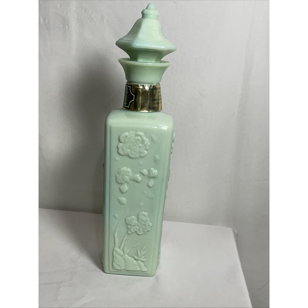Empty Jim Beam Slag Green Liquor Decanter with Stopper 1972 Beautiful - Picture 6 of 9